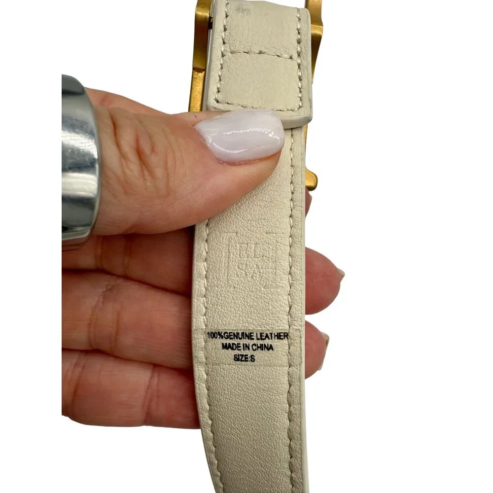 NEW Helsa Logo Mini Belt White - Size S - Picture 10 of 11